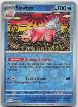 Slowbro 043/198 Rare Scarlet & Violet Pokemon Reverse Holo Near Mint - Image 1