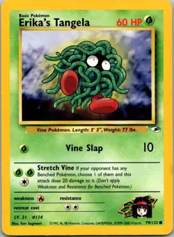 Erika's Tangela 79/132 Common Gym Heroes Pokemon Unlimited Near Mint - Image 1