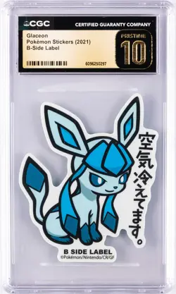 2021 POKEMON STICKERS B-SIDE LABEL GLACEON CGC 10 PERFECT - Image 1