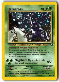 2000 Heracross ⭐ 6/111 🌀 SWIRL 🌀 Holo Vintage Rare Neo Genesis Pokemon LP - Image 1