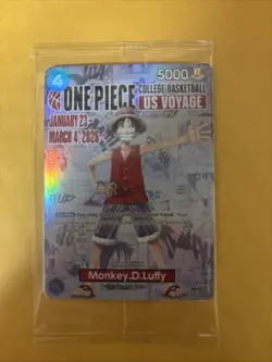 One Piece Monkey D. Luffy US Voyage College Basketball Promo Card Gonzaga SEALED - Image 3