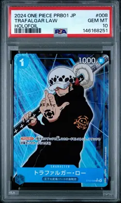 2024 One Piece JP Trafalgar Law PRB01-008 Premium Alt Art Holofoil PSA 10 - Image 1