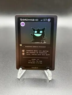 Shadowbud (Gengar) 6/7 - Pokederp v1 - Holo Blackout - Derpy Fan Art Parody Card - Image 1