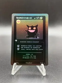 Shadowbud (Gengar) 6/7 - Pokederp v1 - Holo Blackout - Derpy Fan Art Parody Card - Image 2