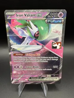 Iron Valiant Ex Pokemon Prize Pack Series 5 Promo Pokemon Card Play Stamp - NM - Image 1