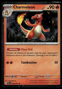 POKEMON CHARMELEON MISCELLANEOUS CARDS & PRODUCTS 008/091 HOLO UC NM/M - Image 1
