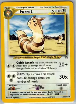 Furret 35/111 Non Holo Neo Genesis - Pokemon Card - NM - Image 1
