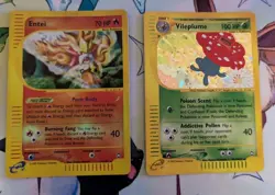 Pokemon TCG English Card Aquapolis Entei 10/147 Reverse Holo Vileplume H31/H32 - Image 1