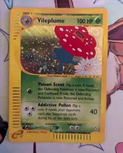 Pokemon TCG English Card Aquapolis Entei 10/147 Reverse Holo Vileplume H31/H32 - Image 2