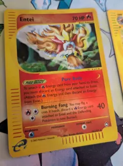 Pokemon TCG English Card Aquapolis Entei 10/147 Reverse Holo Vileplume H31/H32 - Image 3