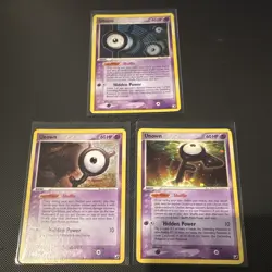 Nintendo Pokemon TCG Unown Holo Lot 3 Cards Unseen Forces 2005 English Y/28 - Image 1