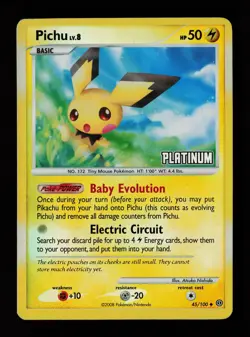 Pichu 045/100 Reverse Holo Burger King Promos Heavily Played Pokemon Card - Image 1