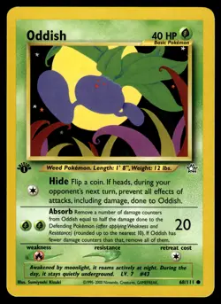 First Edition Oddish #068/111 Neo Genesis Pokemon Near Mint or Better - Image 1