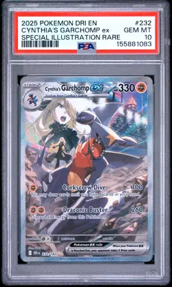 2025 POKEMON DRI EN-DESTINED RIVALS #232 CYNTHIA'S GARCHOMP EX PSA 10 - Image 1