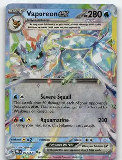 VAPOREON EX 023/131 DOUBLE RARE PRISMATIC EVOLUTIONS POKEMON NEAR MINT - Image 2