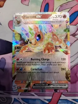 Pokemon TCG Flareon EX Prismatic Evolutions Double Rare Holo Card 014/131 - Image 2