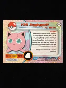 1st Printing Blue Logo - Jigglypuff - Pokemon 1999 Topps TV - #39 - LP - Image 4