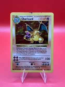 Pokemon TCG Base Set Shadowless Charizard 4/102 Holo Rare EN 120 HP - Image 1