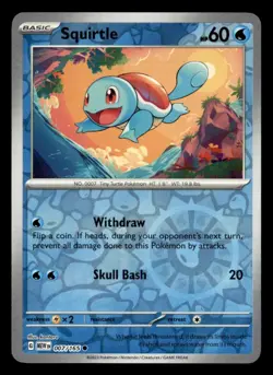 Squirtle 007/165 Common 151 Pokemon Reverse Holo Near Mint - Image 1