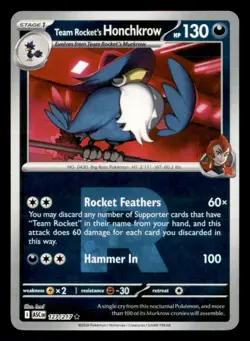 Team Rocket's Honchkrow (Rocket) 127/217 Ascended Heroes Pokemon Reverse Holo NM - Image 1