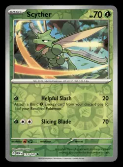Scyther 123/165 Uncommon 151 Pokemon Reverse Holo Near Mint - Image 1