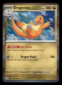 Dragonite 149/165 Rare 151 Pokemon Holo Near Mint - Image 1