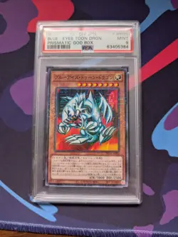 PSA 9 BLUE-EYES TOON Dragon PGB1-JP020 YU-GI-OH! PRISMATIC GOD BOX 2020 JAPAN - Image 1