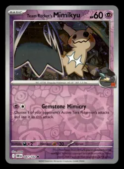Team Rocket's Mimikyu 087/182 Uncommon Destined Rivals Pokemon Reverse Holo NM - Image 1