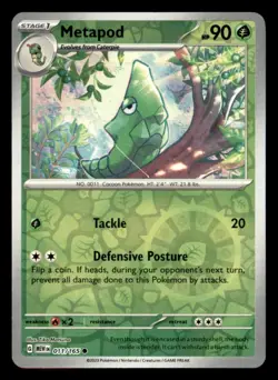 Metapod 011/165 Common 151 Pokemon Reverse Holo Near Mint - Image 1