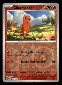Charmander 004/165 Common 151 Pokemon Reverse Holo Near Mint - Image 1