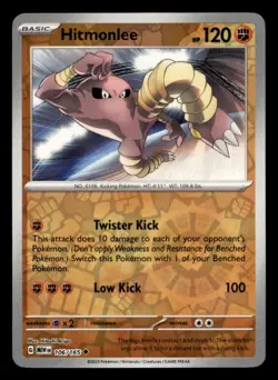 Hitmonlee 106/165 Uncommon 151 Pokemon Reverse Holo Near Mint - Image 1