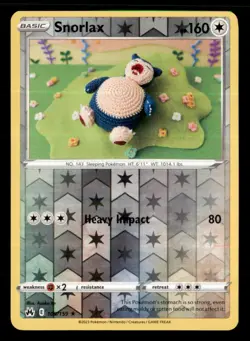 Snorlax 109/159 Rare Crown Zenith Pokemon Reverse Holo Near Mint - Image 1