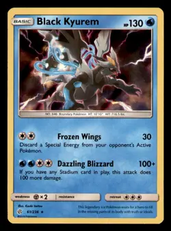 Black Kyurem 61/236 Holo Rare Cosmic Eclipse Pokemon Holo Near Mint - Image 1