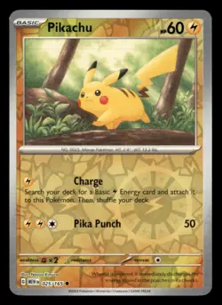 Pikachu 025/165 Common 151 Pokemon Reverse Holo Near Mint - Image 1