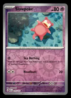 Slowpoke 079/165 Common 151 Pokemon Reverse Holo Near Mint - Image 1