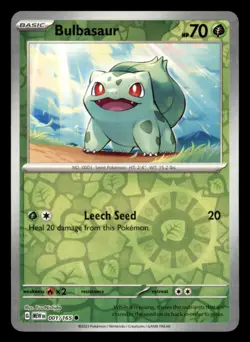 Bulbasaur 001/165 Common 151 Pokemon Reverse Holo Near Mint - Image 1