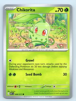 Chikorita 008/217 Common Ascended Heroes Pokemon Near Mint - Image 1