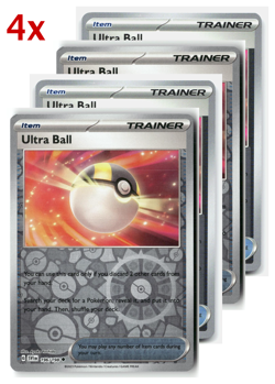 Pokemon TCG 4x Ultra Ball Reverse Holo Playset NM - Image 1