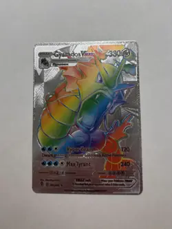 Silver Foil Gyarados VMAX Rainbow Fan Art Display Vmax Card NM - Image 1