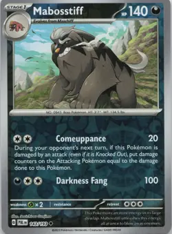 Mabosstiff 143/193 Uncommon Paldea Evolved Pokemon Reverse Holo NM - Image 1
