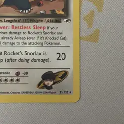 Pokemon TCG Rocket’s Snorlax 33/132 Gym Heroes Unlimited NM - Image 5