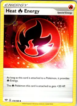 Heat Fire Energy 174/189 Uncommon Darkness Ablaze Pokemon Near Mint - Image 1