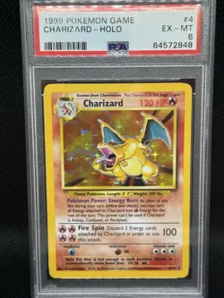 1999 Pokemon Charizard 4/102 Base Set Holo PSA 6 Ex-mt - Image 1