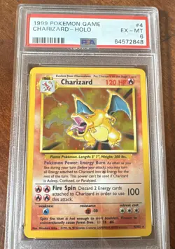 1999 Pokemon Charizard 4/102 Base Set Holo PSA 6 Ex-mt - Image 2