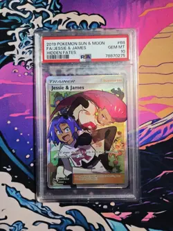 Pokemon TCG Jessie & James Hidden Fates Holo Full Art Ultra Rare PSA 10 - Image 1
