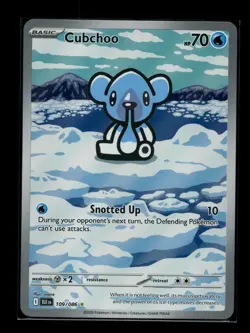 Pokemon TCG Cubchoo 109/086 Sv: Black Bolt Illustration Rare NM - Image 1