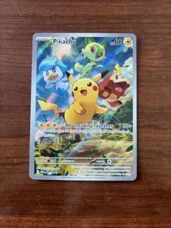 Pokemon Pikachu 027 Adventuring Together Promo Holo Full Art Sv Scarlet Violet - Image 1
