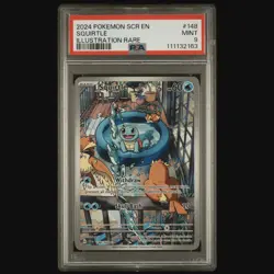 2024 Pokemon TCG Squirtle #148/142 Stellar Crown Illustration Rare PSA 9 - Image 1