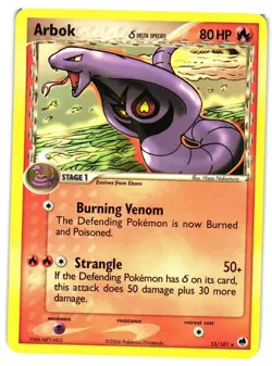 Pokemon TCG Arbok 13/101 Dragon Frontiers Delta Species Rare LP - Image 1