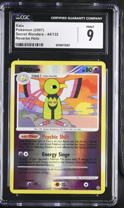 CGC 9 MINT Xatu 2007 Secret Wonders 44/132 Reverse Holo Pokemon Card - Image 1